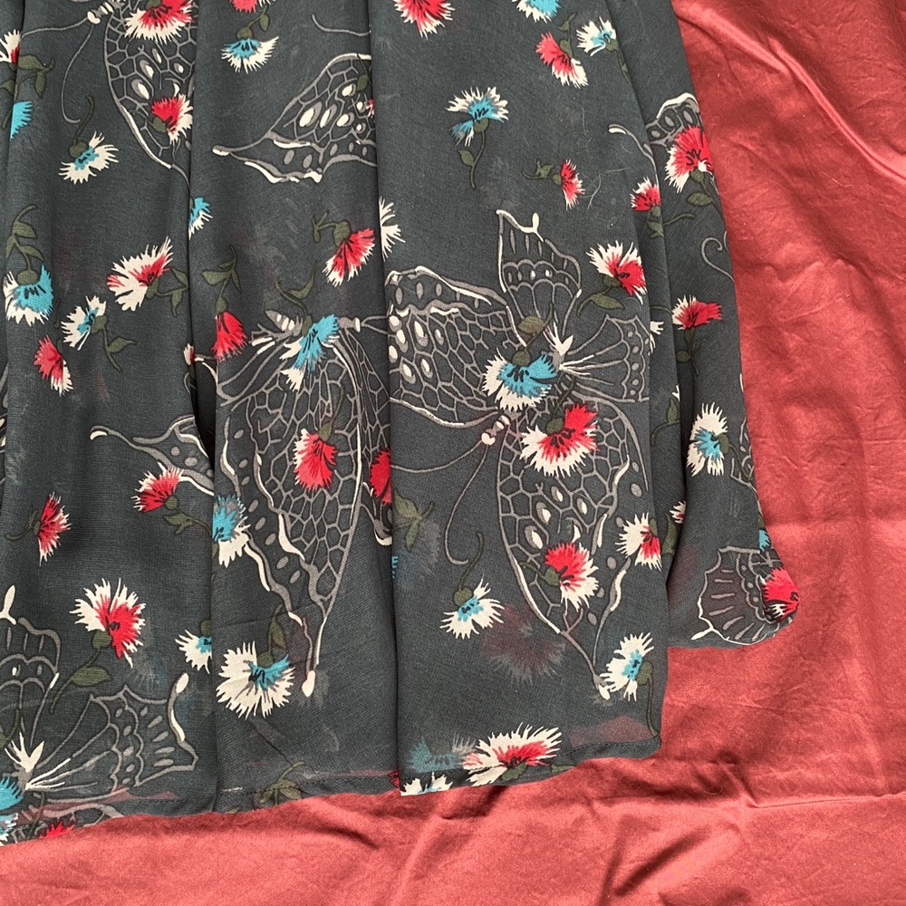 Free people navy blue butterfly floral dress - Picture 12 of 13